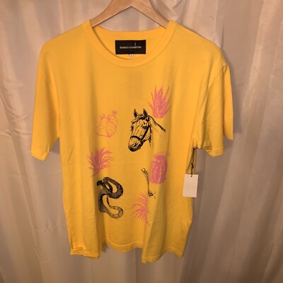 NWT auth BIANCA CHANDÔN size L wild west SUPREME graphic tee COWBOY yellow 