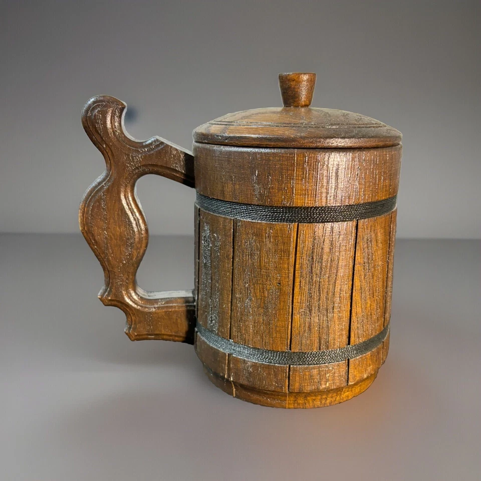 Treasure Island Wood Beer Stein Stainless Steel Insert - Image 2 of 4