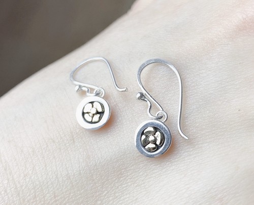 Linda Macdonald Handmade Silver With 9ct Gold Poppy Drop Earrings Ebay