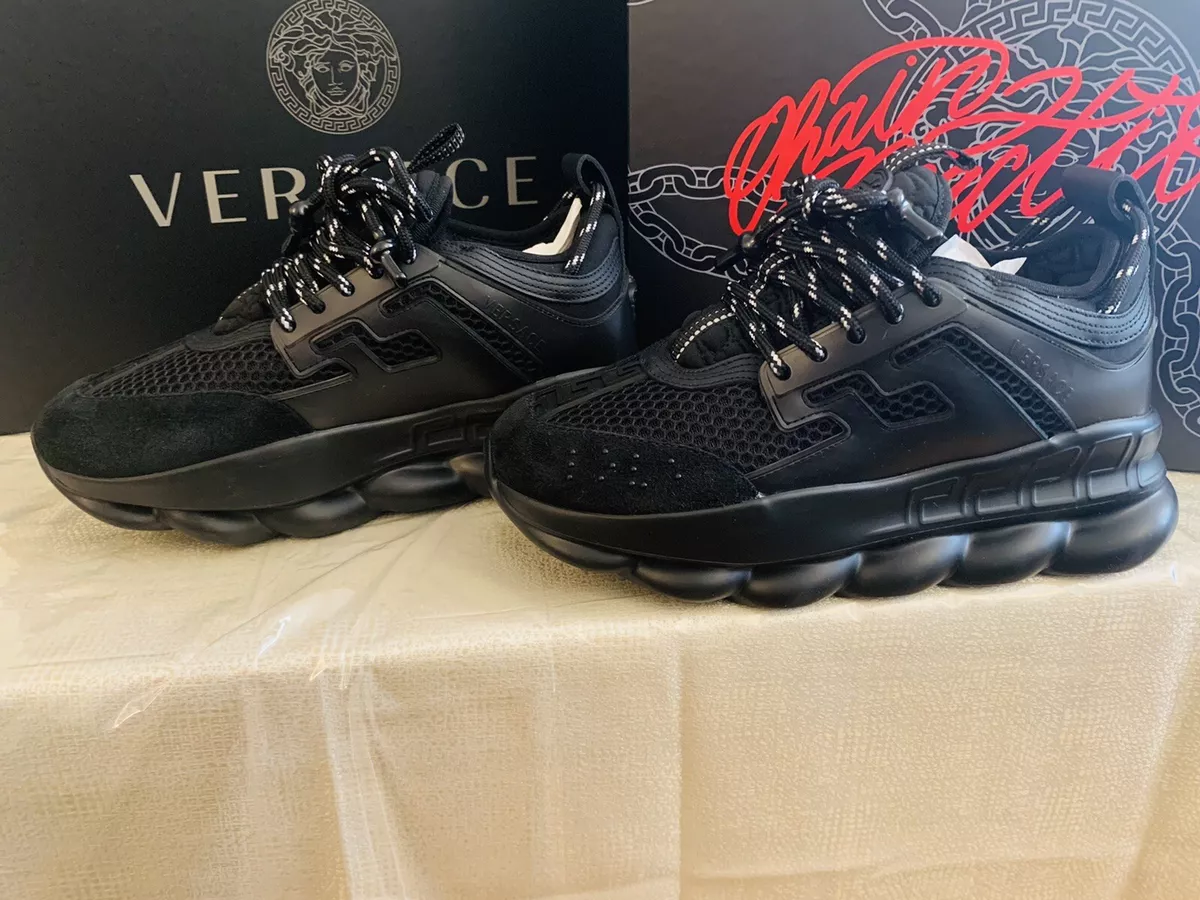 Versace Chain Reaction Leather Sneakers