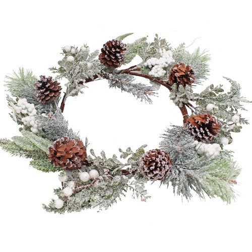 Noël Givré Guirlande Décoration avec Blanc Baies / Pin Cônes ...