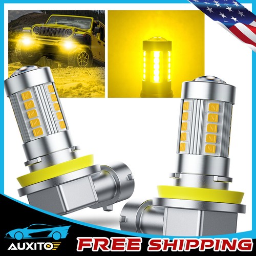 AUXITO H8 H11 LED H16JP Fog Light Bulbs Lamp Super 3000K Bright GOLDEN YELLOW 2X