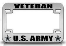 Veteran Us Army Army Motorcycle License Plate Frame-can Personalize