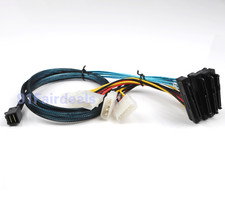 Mini SAS HD SFF-8643 to 4x SFF-8482 Connector with Power Port Hard Drive 1 Meter