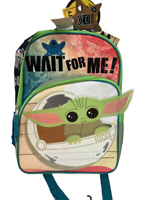 Disney Star Wars Mandalorian Baby Yoda Grogu Kids 16" Backpack, Wait ...