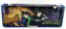 BEN 10 Alien Force Magnetic Closure Double Sided Pencil Box Blue School supplies