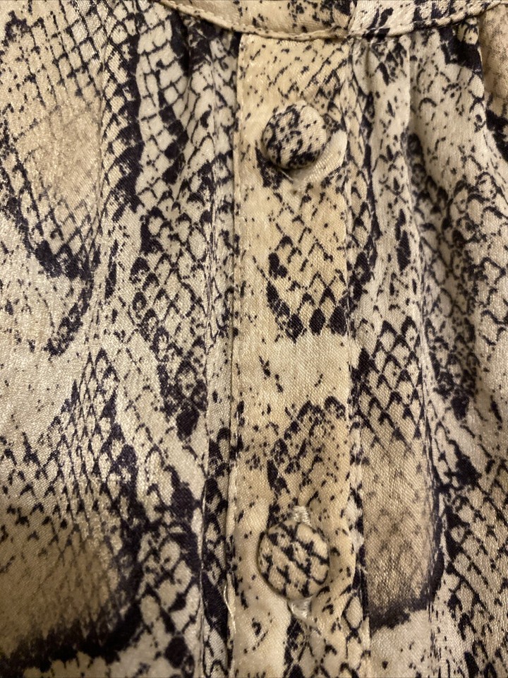 Size XS 38” 10 Snakeskin Long Button Through Sleeveless Zara Tunic