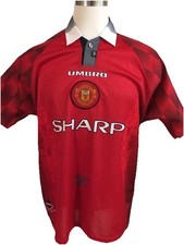 Umbro Men's Manchester United Football Short Sleeve S/S Shirt Button XL England