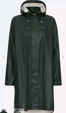 Rain Coat Ilse Jacobsen Hornbaek Womens Black Rain Coat Hooded Jacket Size 36