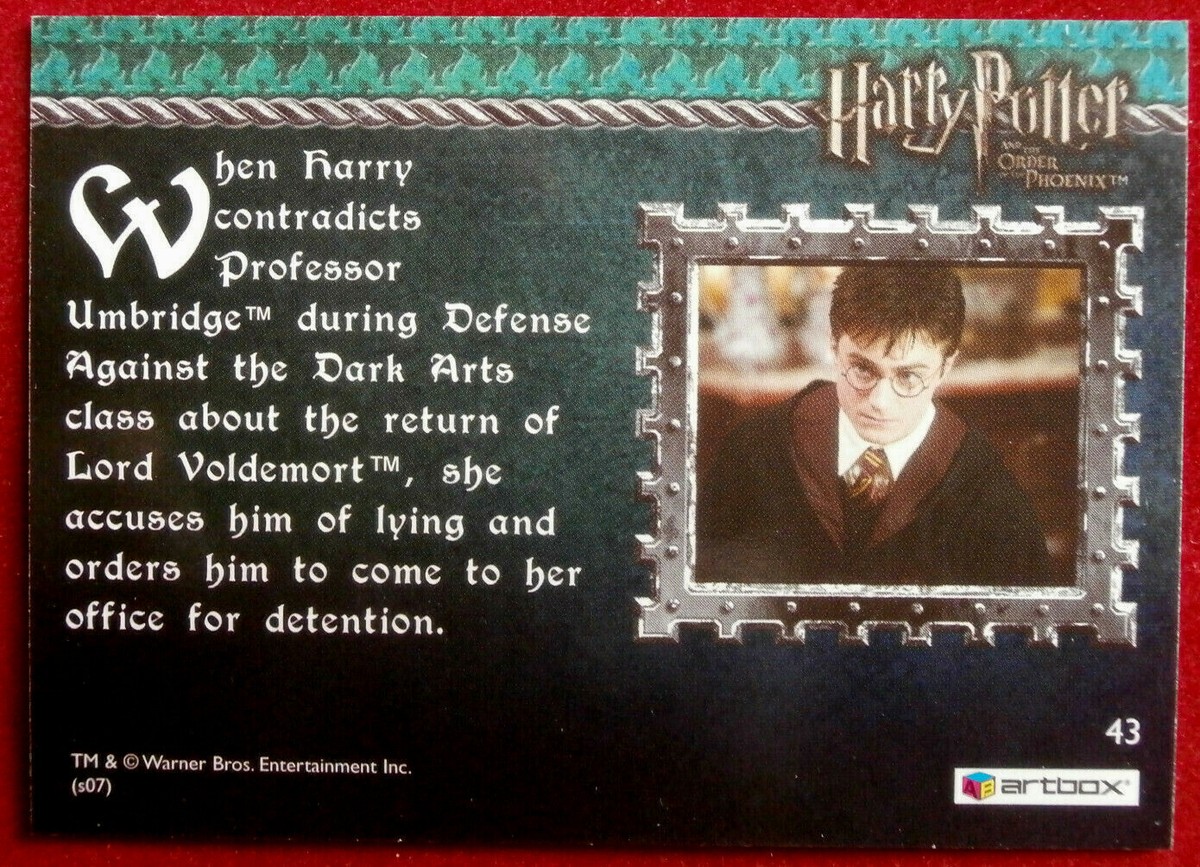 HARRY POTTER ORDER OF THE PHOENIX Card #043 DETENTION Artbox