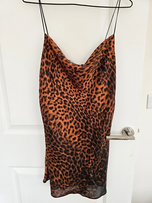 Zara Leopard Print Satin Dress UK