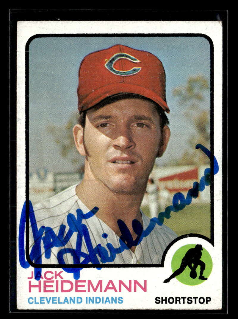 1973 Topps Jack Heidemann #644 Cleveland Indians Signed/Auto