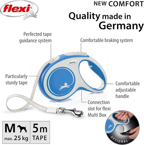 Retractable Tape Dog Leads FLEXI COMFORT Adjustable Handle Dogs up to 60kg - Picture 3 of 26
