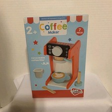 Play Right Wooden Coffee Maker Pretend Play Toy Set for Kids, Ages 2 , 7 Pieces