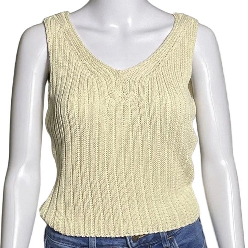 Balenciaga, La Mode Balenciaga Paris Vintage Ribbed Knit Tank Top Women's Medium
