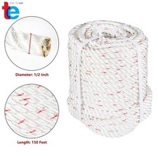 Double Braid Polyester Arborist Bull Rope Pulling Rigging Line 5850Lbs 1/2" 150'