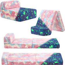 Colorful Folding Sofa Bed for Kids, Removable Cover Toddler Couch Bed