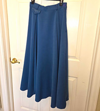 Vintage Roper Maxi Skirt M Blue Faux Pocket 90s USA Made