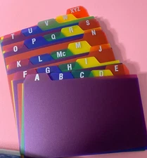 index card dividers. 3x5 in. plastic