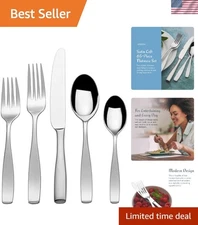 Satin Loft 65-Piece Stainless Steel Flatware Set for 12 – Elegant & Durable