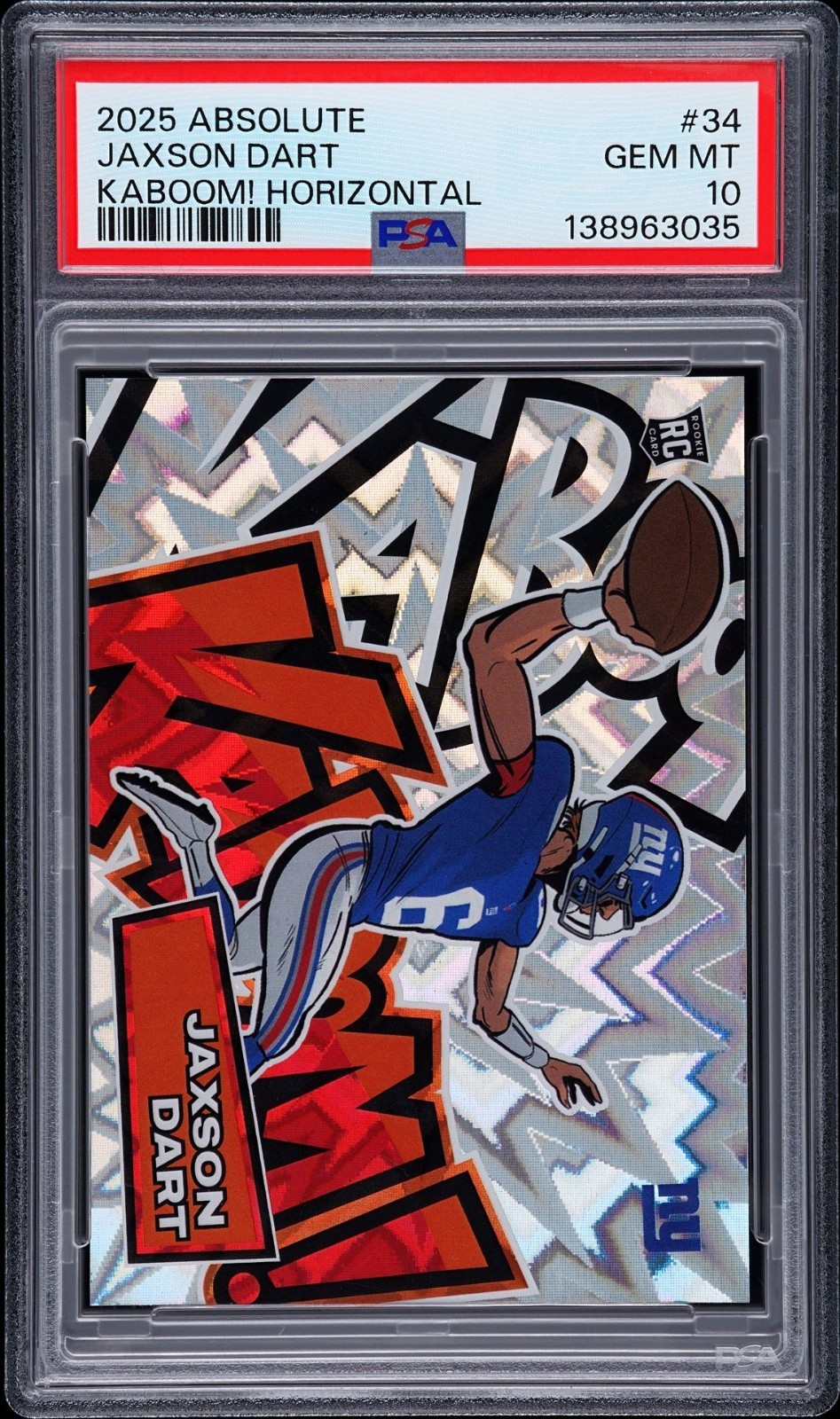 2025 Panini Absolute - Kaboom! Horizontal Jaxson Dart #34 (RC) PSA 10 GEM MINT!