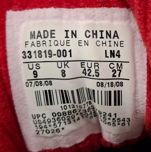 Nike Hombre Jordan Ol' School 2 Rojo Y Negro Talla 9 Tenis Foto 3 de 4