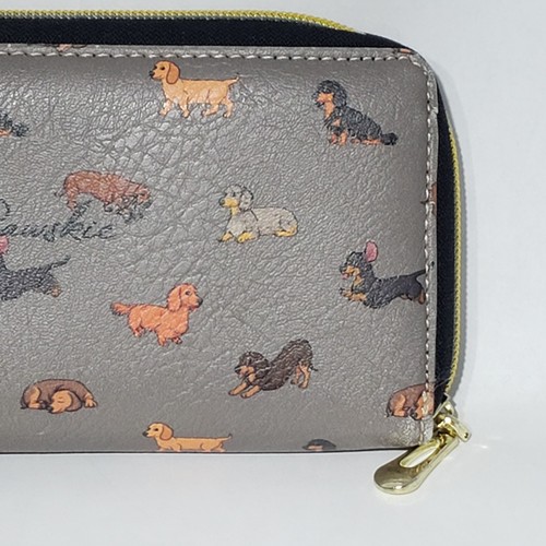PAWSKIE Dachshund Dog Zippered Wallet Clutch Purse 7.5x4" - Picture 7 of 16
