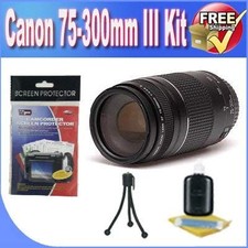 Canon EF 75-300mm f/4-5.6 III Telephoto Zoom Lens for Canon SLR Cameras Bundle