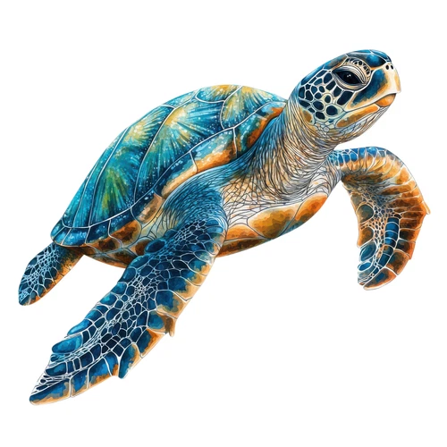 Sea Turtle Reptile Safari Zoo Animal Self Adhesive Sticker