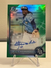 2022 Bowman ALEJANDRO PIE Green Chrome Refractor Auto #68/99 TAMPA BAY RAYS