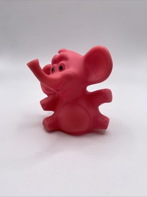 Crest Toothpaste Pink Elephant Promo Zoo Animal Finger Puppet 1970s Vtg