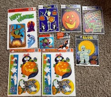 Vintage Lot Class Clings  Window Clings Halloween Decorations Glow In Dark