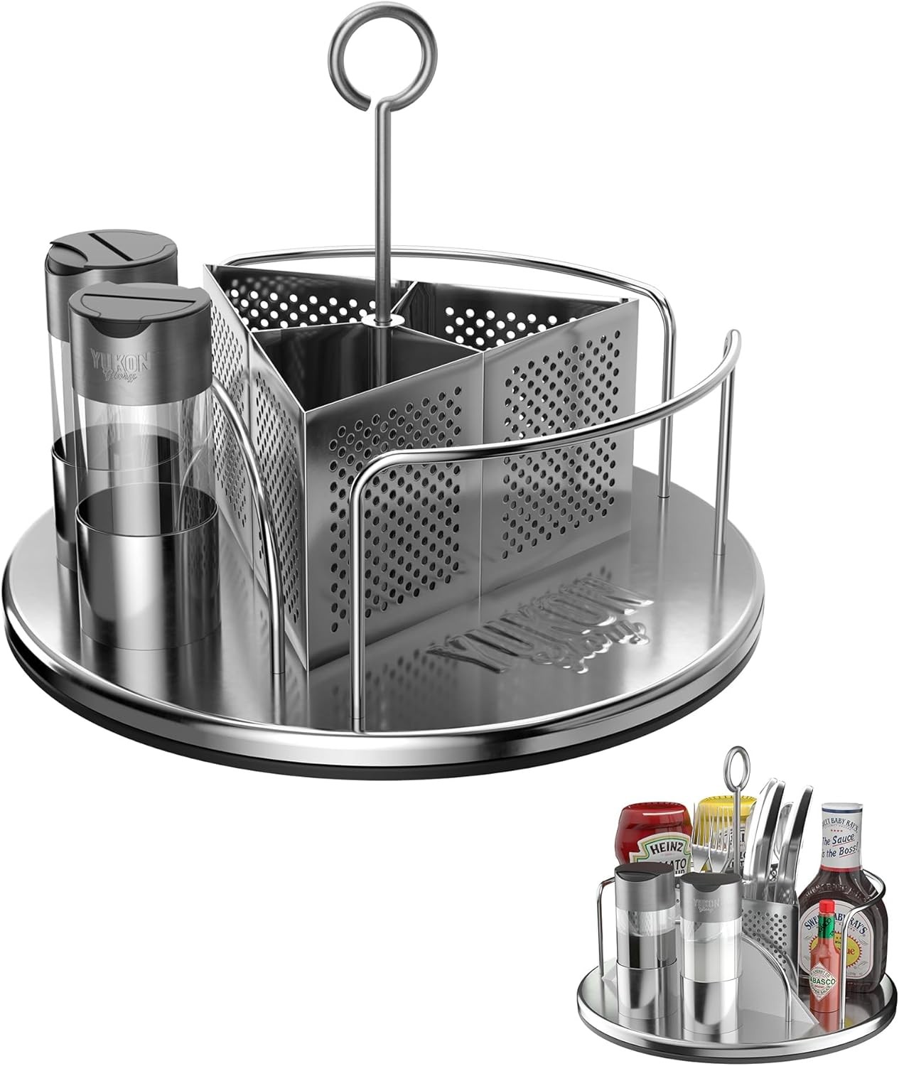 Yukon Glory Rotating Condiment Caddy, Stainless Steel Lazy 
