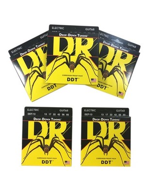 DR Guitar Strings 5 Sets Electric DDT Drop Down Tuning 13-65 Mega Heavy