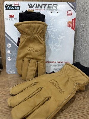 Arctik Series 3M Thinsulate Insulation Leather Gloves Size Large, 2 Pairs