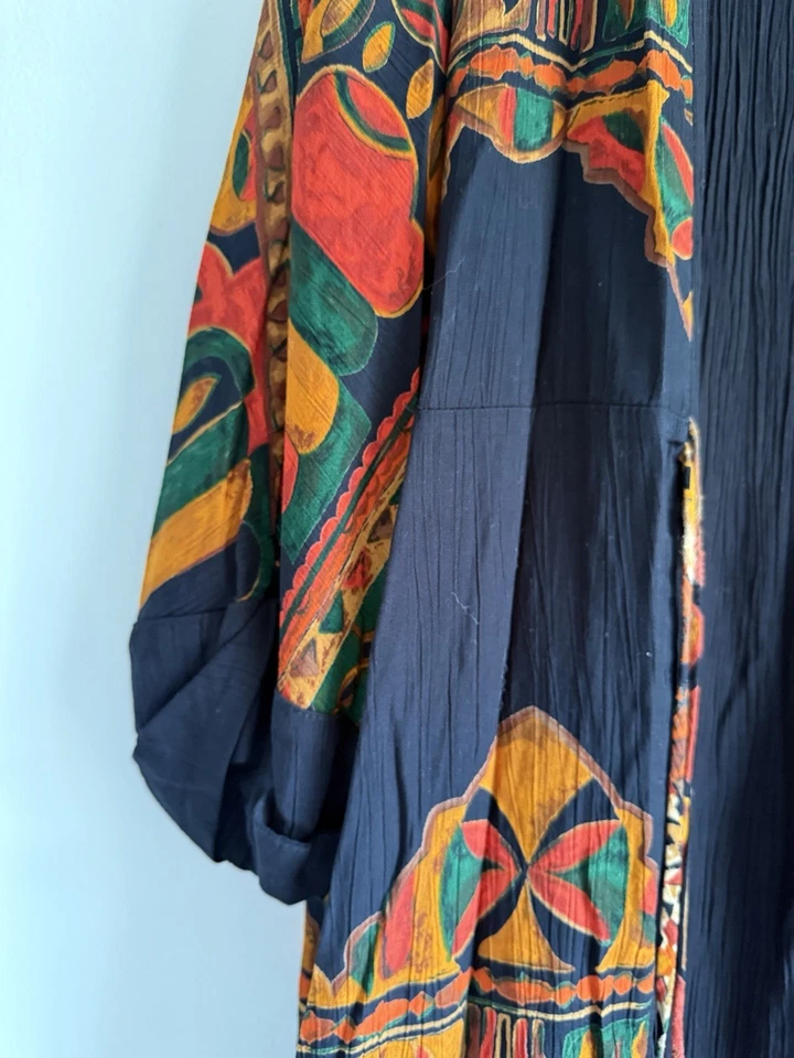 Chaqueta plumero vintage Carole Little Boho kimono - estampado étnico Foto 4 de 4