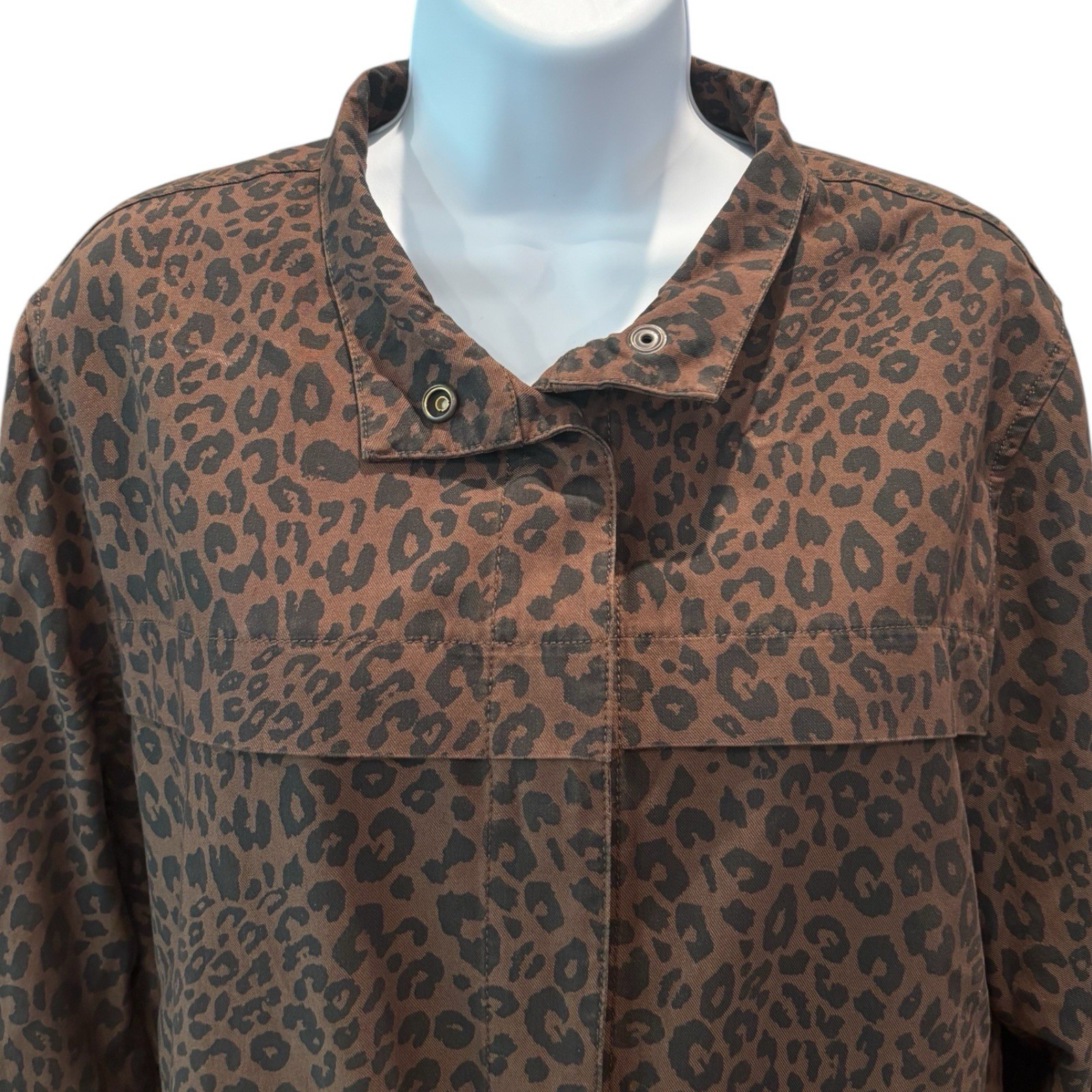 Sanctuary Leopard Print Utility Jacket Women’s Me… - image 2