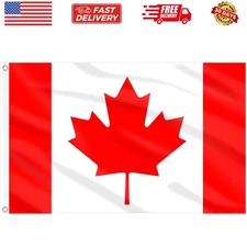 Canada Flag 3 x 5 Ft, Large Canadian Flags for Outside - Double Side with Bra...