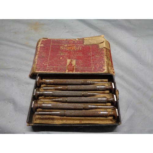 Vintage STARRETT No. 55 Set of 6 Instrument & Jewelers Screwdrivers
