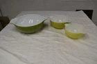 VINTAGE PYREX SET OF 3 VERDE GREEN CINDERELLA NESTING MIXING BOWLS 442 443 444