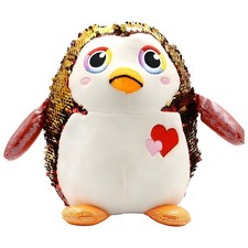 Reversible Sequin Penguin Stuffed Animal Plush Doll 10 inch Soft Kids Gift New
