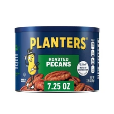 PLANTERS Roasted Pecans Salted Pecans Vegan Snacks, Kosher, Resealable, 7.25 oz.