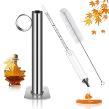 Maple Syrup Hydrometer Kit - Stainless Steel Test Cup Baume and Brix Scale