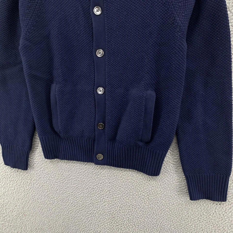 Brooks Brothers свитер мужской маленький синий саксон шерсти насмешливый шеи кнопка кардиган - Изображение 3 из 4