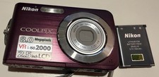 NIKON COOLPIX S210 WITH BATTERY TESTED WORKS PLUM DIGITAL CAMERA 8.0 MEGAPIXELS