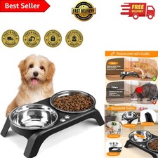 Elevated Pet Feeder for Small Dogs - Black, Anti-Vomiting, Easy Clean