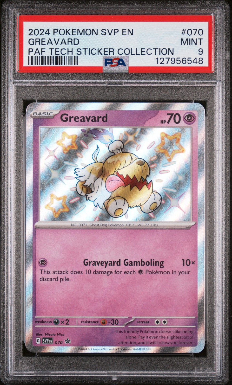 2024 POKEMON SVP EN-SV BLACK STAR PROMO #070 GREAVARD PSA 9