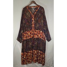 LOGO by Lori Goldstein Limited Edition Floral Print Tiered Duster Kaftan 3X