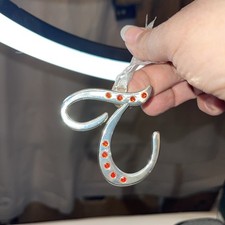 Christmas Ornament Monogram Letter Initial Z Silver Red Gemstones Holiday Decor