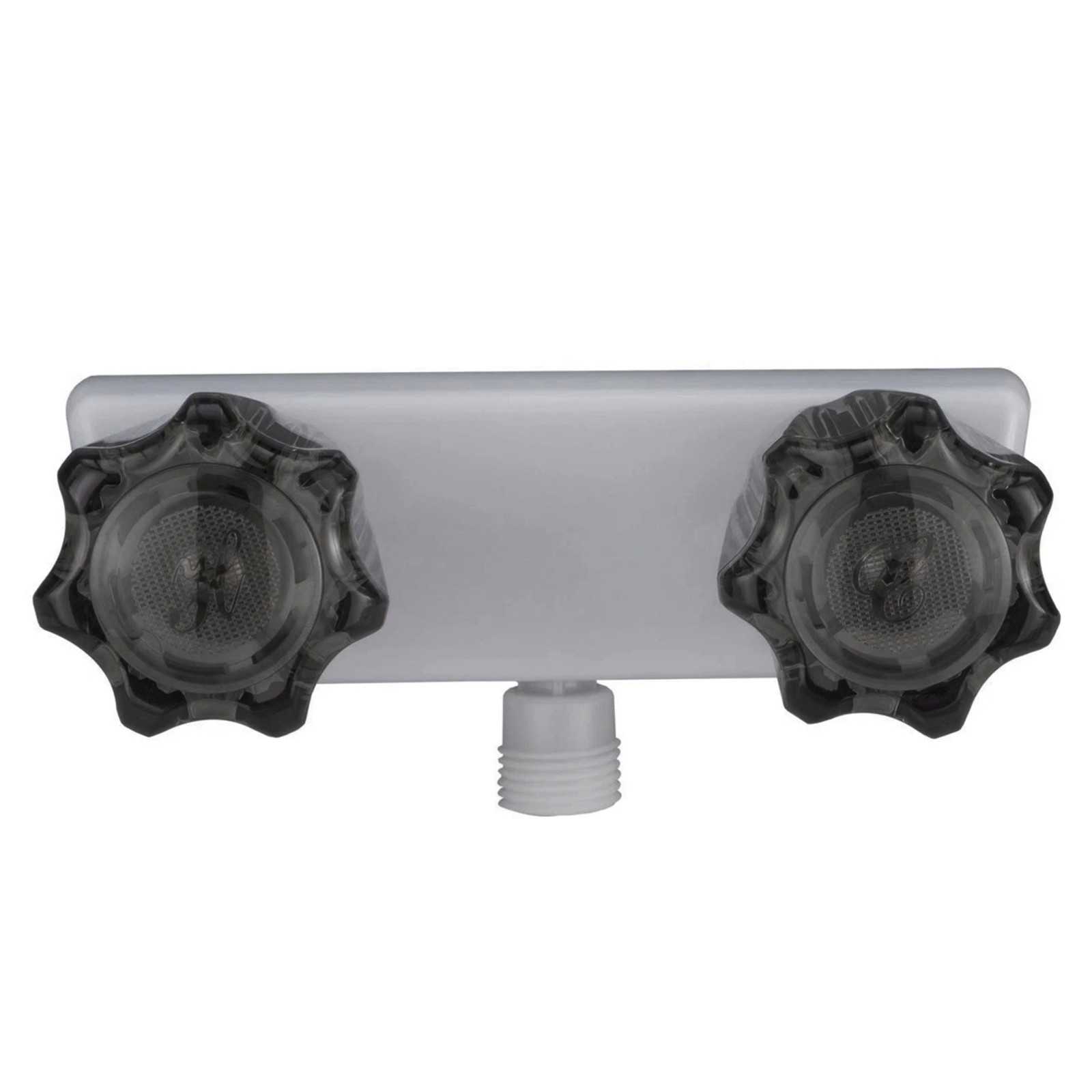 RV Camper Shower Faucet 4inch w/Smoked Acrylic Knobs Aerated Water Pressure